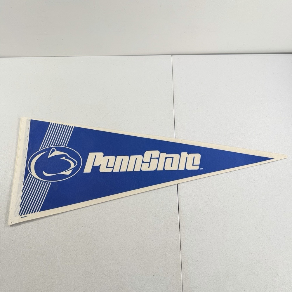 Vintage 90s Penn State Nittany Lions Felt Pennant Football Wincraft Full Size